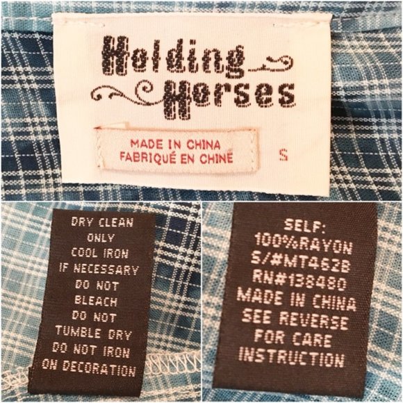 Holding Horses Small Blue Plaid Tie Dye Pop Over - Picture 8 of 9